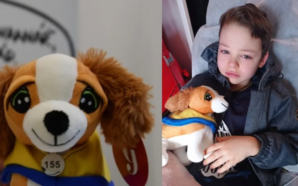 Plyšový záchranář Defík pomáhá malým pacientům z Ukrajiny