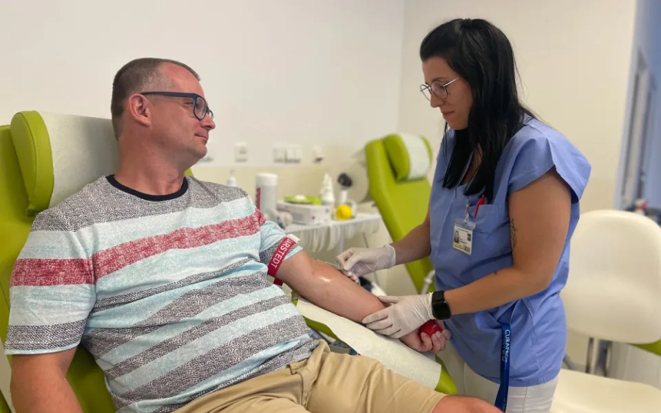 Martin Marek byl dnes na 247. odběru krve.
