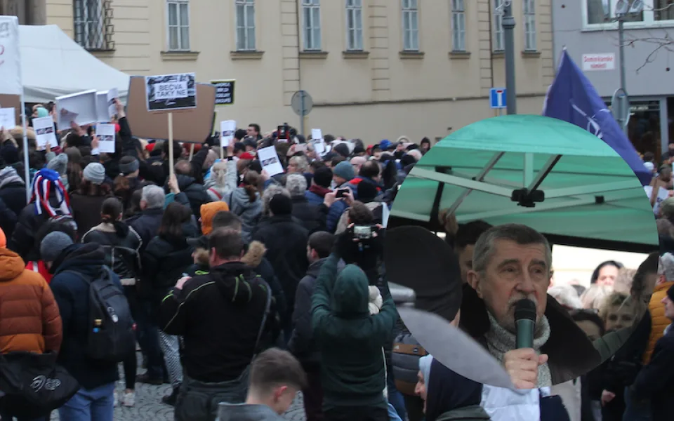 Odpůrci by klidně zvolili i Putina, abych nebyl prezident, hlásal v Brně Babiš.