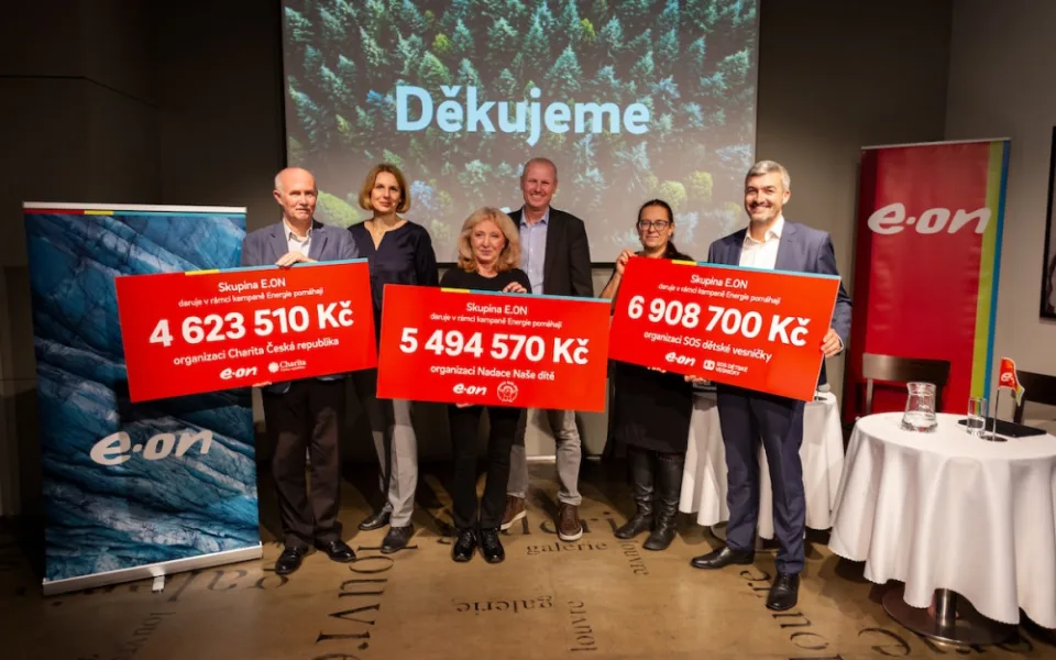 Zákazníci E.ONu díky svým úsporám energií poslali charitám 17 milionů korun.