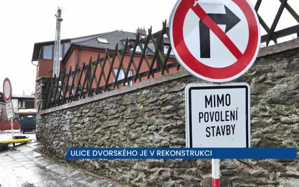 Ulice Dvorského v Třebíči je v rekonstrukci, řidiči neprojedou