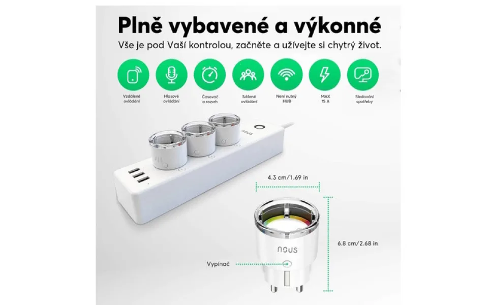 Chytrá zásuvka s měřením spotřeby