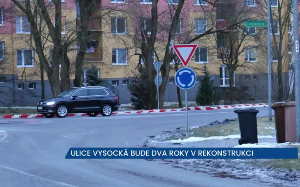 Ulici Vysocká ve Žďáru nad Sázavou čeká dvouletá rekonstrukce, řidiči ji od jara neprojedou