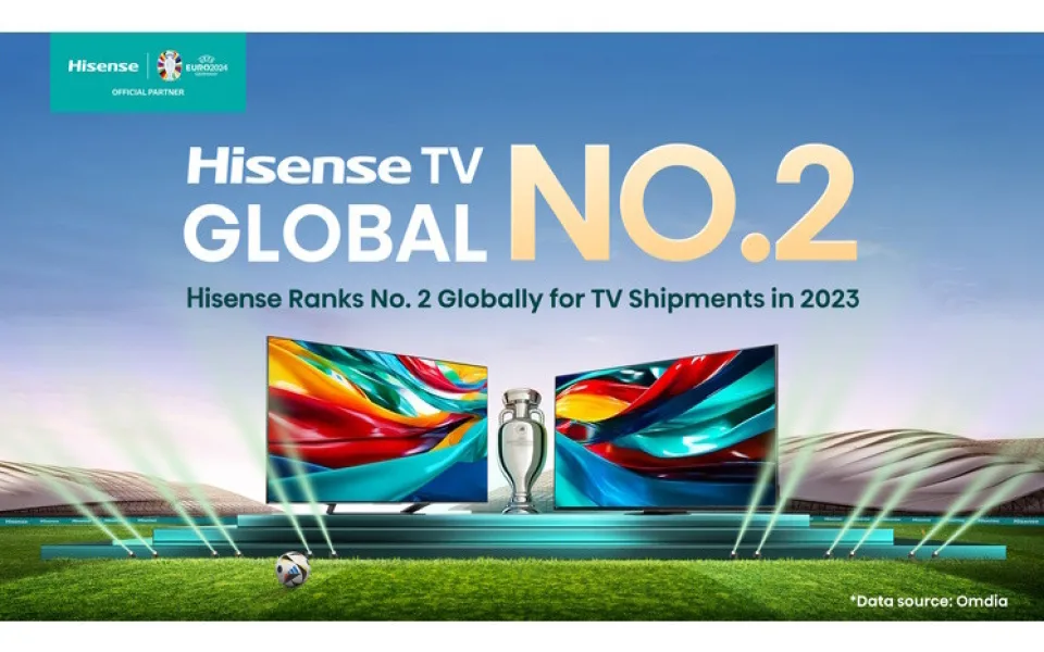 Nejnovější žebříček: Hisense si udržela druhou příčku v celosvětových dodávkách televizorů i v roce 2023
