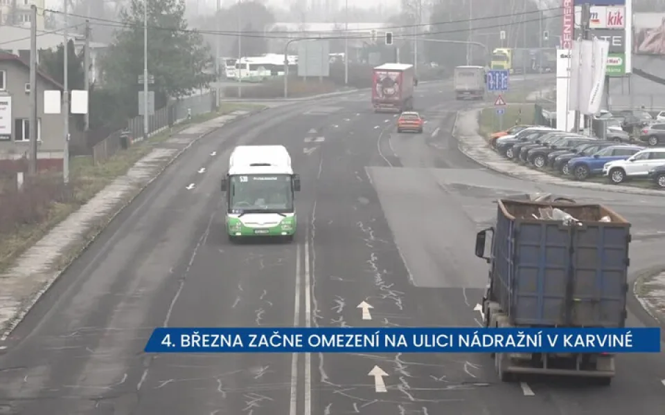 Řidiči pozor, v pondělí 4. března začíná dopravní omezení na ulici Nádražní v Karviné