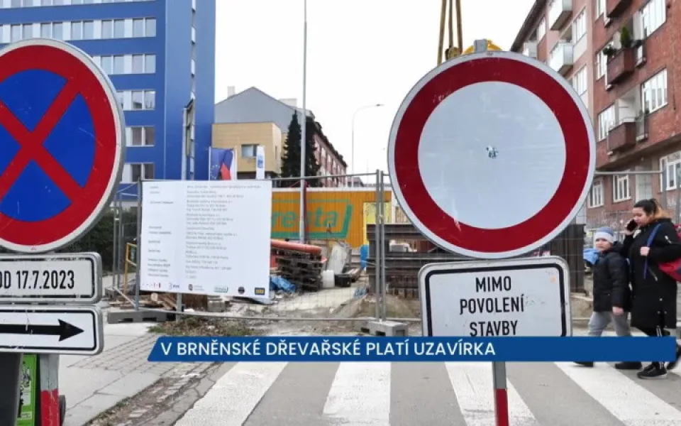 V brněnské Dřevařské ulici platí dlouhodobá uzavírka, řidiči neprojedou