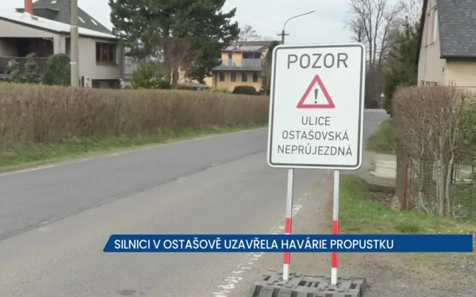 Na Ostašovské v Liberci se propadl propustek, silnice je uzavřená, na místě objízdné trasy