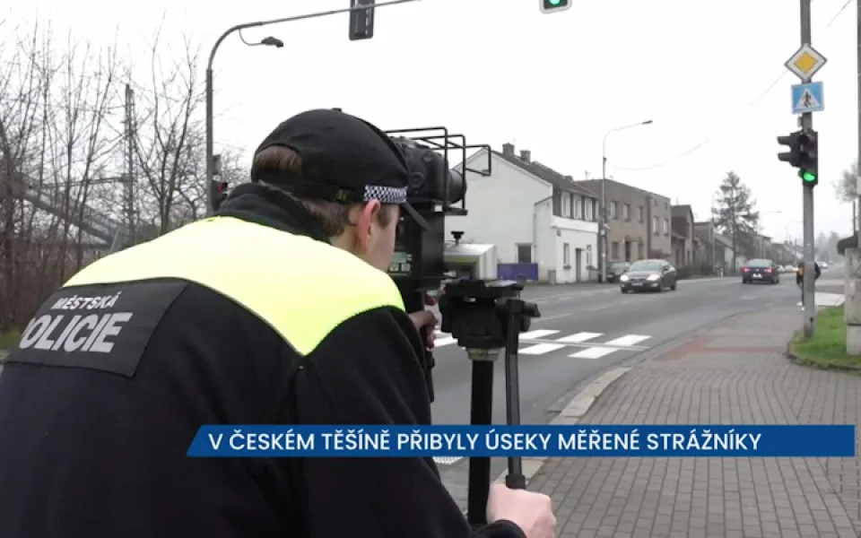 V Českém Těšíně přibyly úseky, na kterých měří městští strážníci rychlost