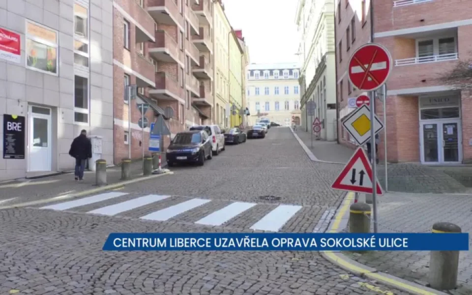 Oprava Sokolské ulice v Liberci opět uzavřela centrum stotisícového města, očekávejte objízdnou trasu