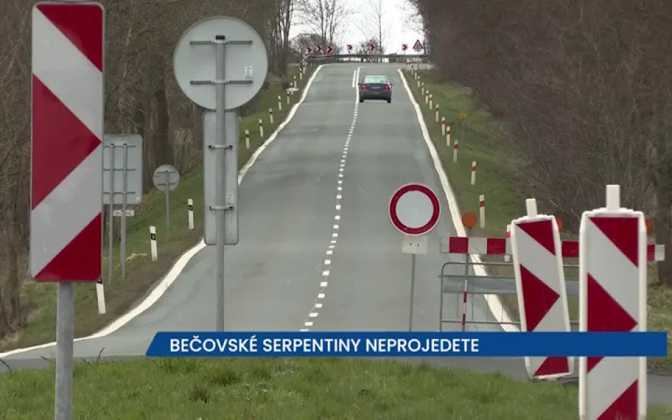 Bečovské serpentiny na Plzeň neprojedete, komunikace I/20 je uzavřena až po Krásné údolí