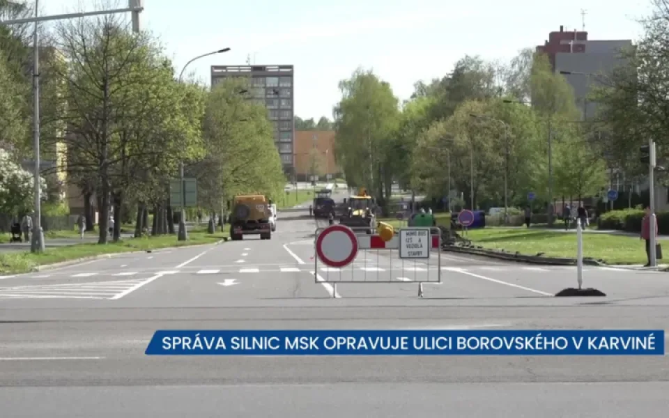 Správa silnic MSK opravuje ulici Borovského v Karviné, přibude tady nově i kruhový objezd