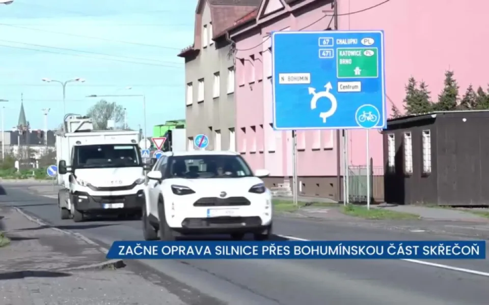 Začíná oprava silnice přes bohumínskou část Skřečoň, dejte na místě pozor