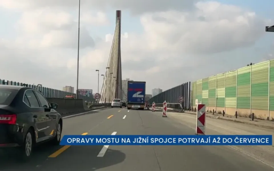 Opravy mostu na pražské Jižní spojce potrvají až do července