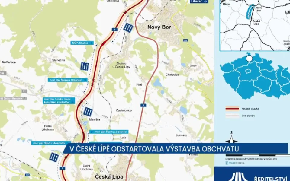 V České Lípě odstartovala výstavba obchvatu, bude měřit 1,5 km