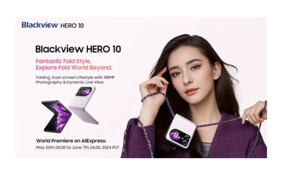 Nejlevnější skládací telefon na světě! Model Blackview HERO 10 se dvěma obrazovkami, 108MPx fotoaparátem a funkcí Android Dynamic Island uveden na globální trh!