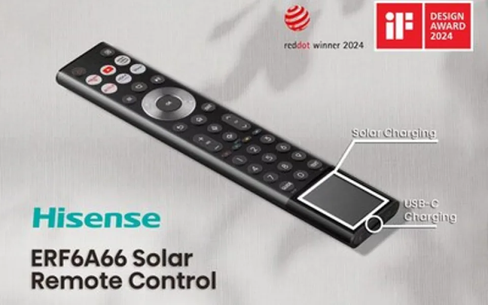 Společnost Hisense získala ocenění Red Dot Award 2024 a iF Design Award 2024 za solární dálkový ovladač ERF6A66