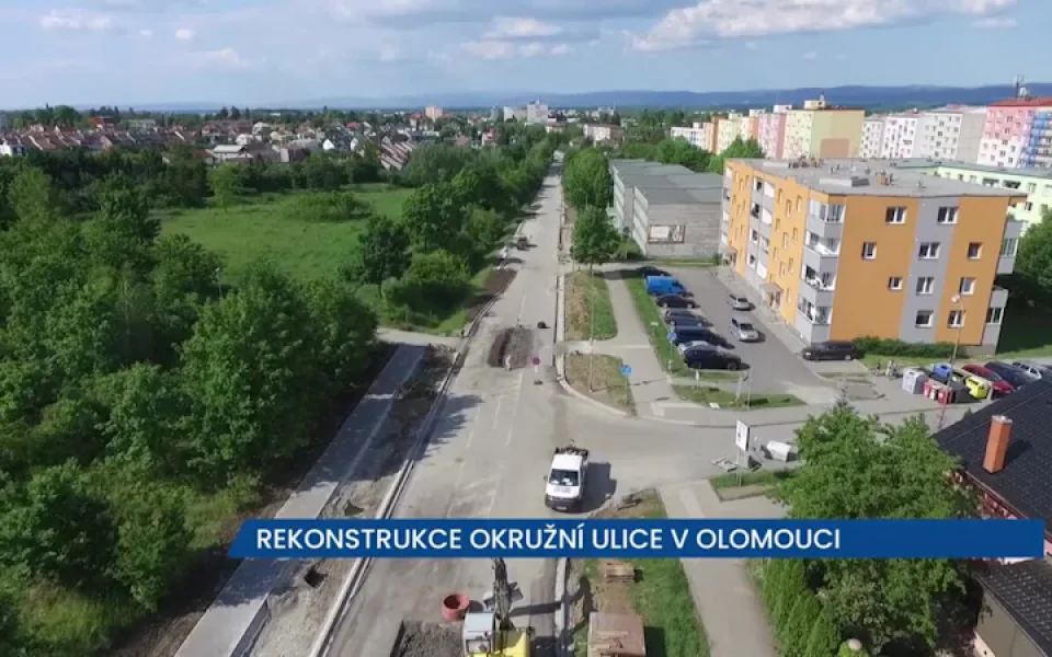 Probíhá další etapa rekonstrukce Okružní ulice v Olomouci, na místě je uzavírka a objížďky
