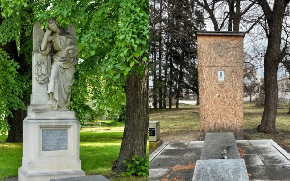 Slavného truchlícího anděla na hrobě J. K. Tyla vysvobodili z bedny, která ho chránila před útoky vandalů. Socha se bude restaurovat