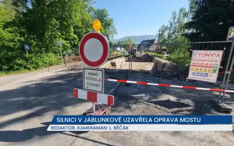 Silnici v Jablunkově uzavřela oprava klenbového mostu, řidiči musí místo objíždět