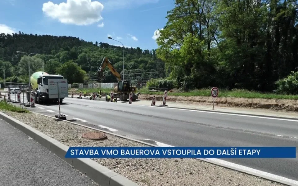 Stavba VMO Bauerova vstoupila do další etapy, na řidiče čeká řada omezení