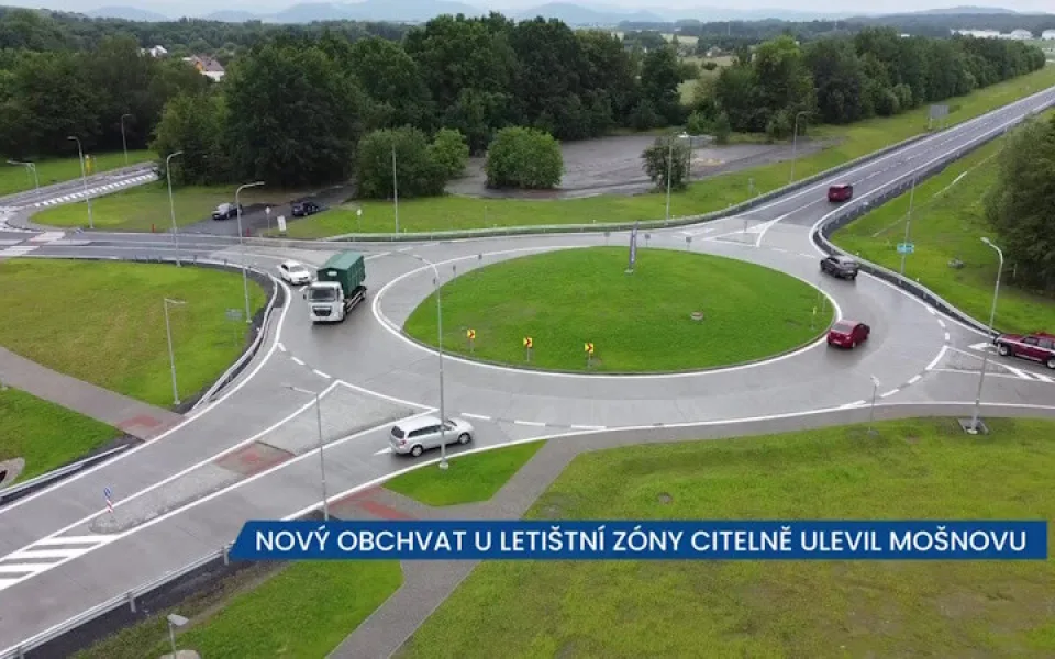 ŘSD otevřelo nový obchvat u letištní zóny v Mošnově, obci citelně uleví