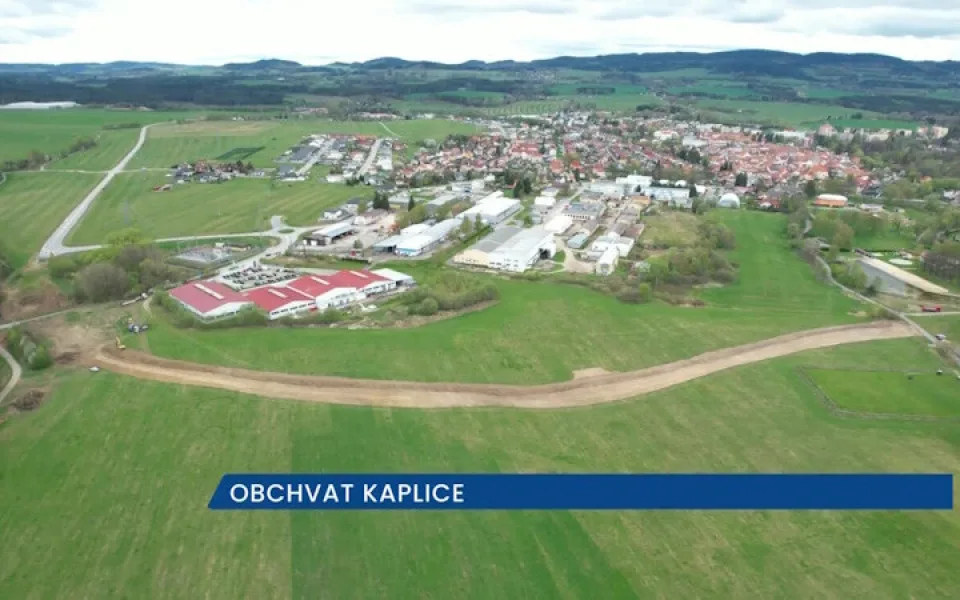 Závěrečná etapa obchvatu Kaplice bude hotová v roce 2026, na místě jsou částečné uzavírky