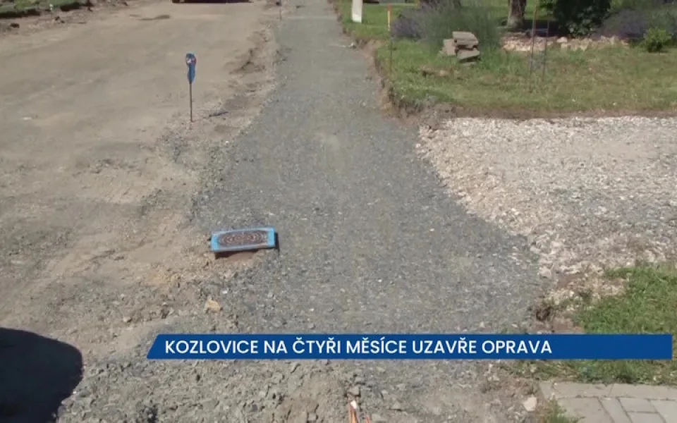 V Kozlovicích na Přerovsku budou čtyři měsíce dopravní komplikace, uzavřela je oprava tamní silnice