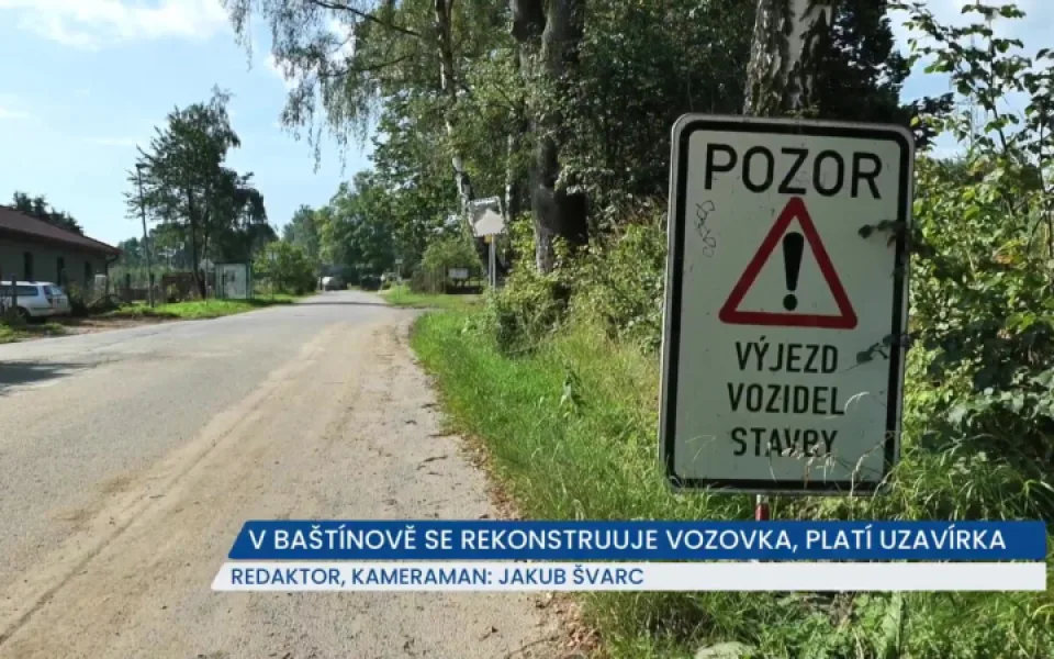 Komunikace III. třídy vedoucí přes Baštínov je uzavřena