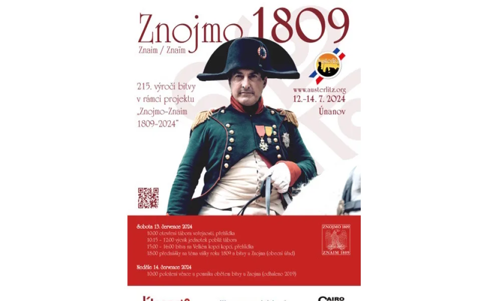 Napoleon oslaví státní svátek Francie se svými vojsky u Znojma