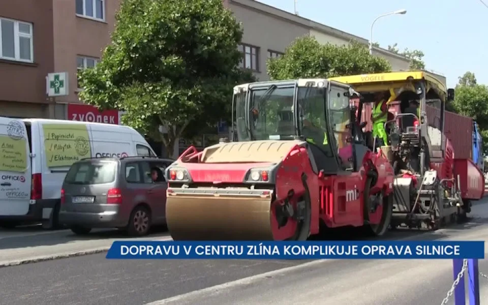 Dopravu v centru Zlína komplikuje oprava silnice