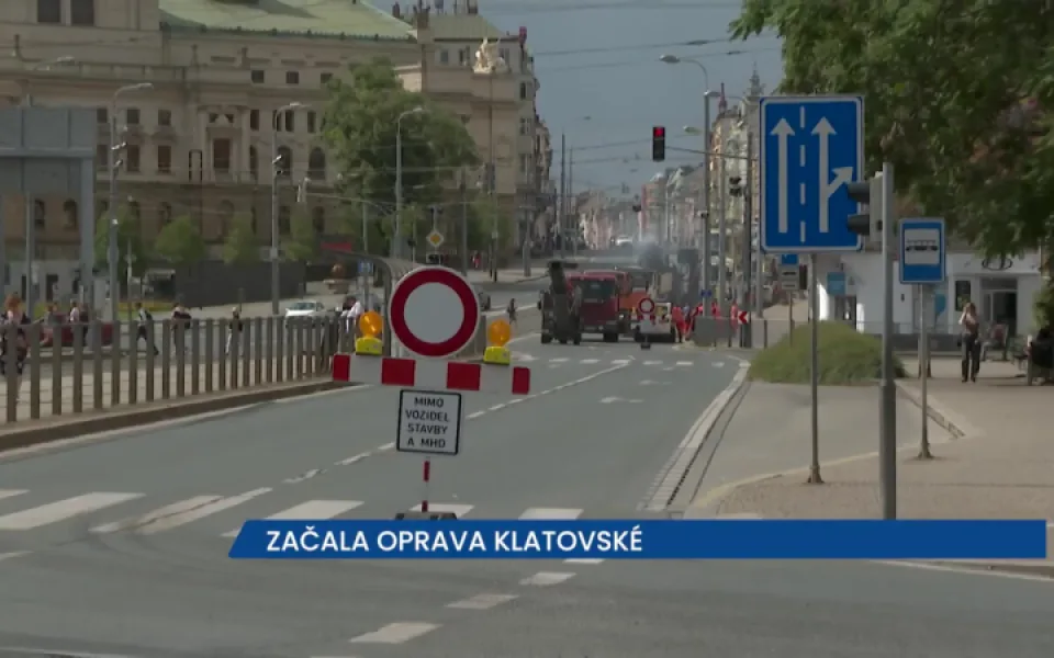 V Plzni probíhá důležitá oprava Klatovské ulice, tvoří se kolony