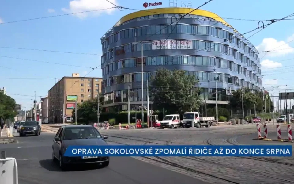 Oprava Sokolovské zpomalí řidiče až do konce srpna