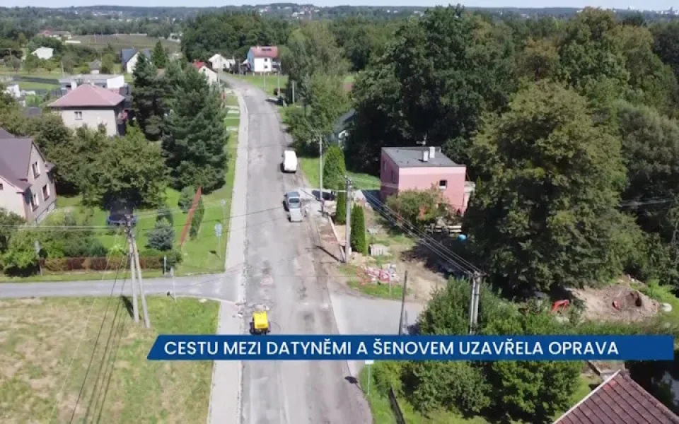 Cestu mezi Horními Datyněmi a Šenovem uzavřela rekonstrukce silnice