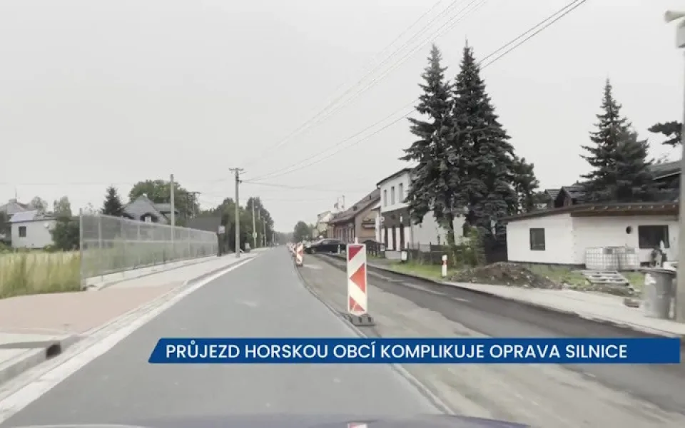 Průjezd horskou obcí Ostravice komplikuje oprava silnice