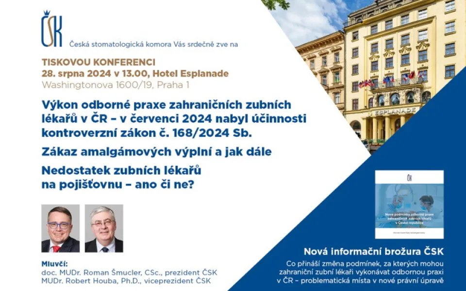 Tisková konference České stomatologické komory – 28. srpna 2024