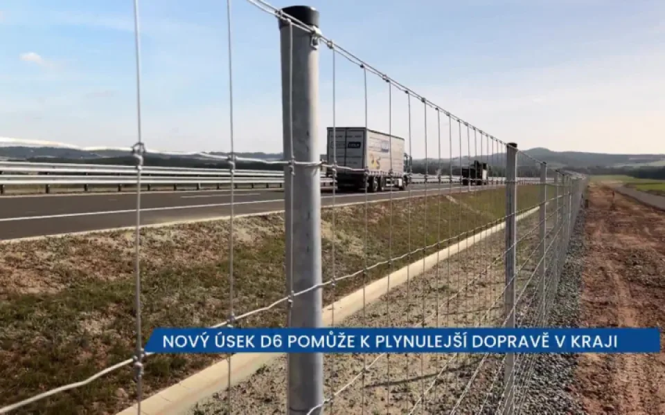 Nový úsek D6 pomůže k plynulejší dopravě ve Středočeském kraji