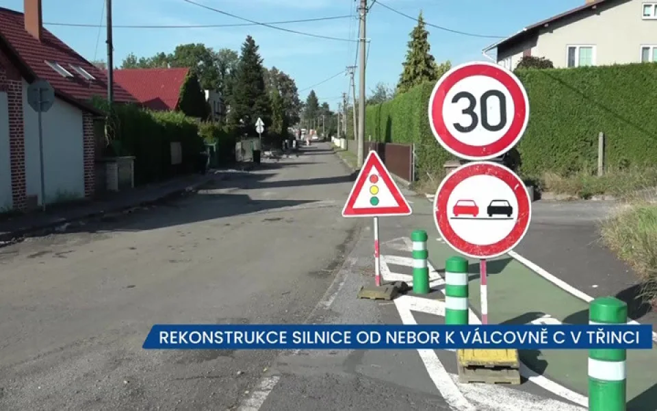 V Třinci probíhá rekonstrukce silnice od Nebor k Válcovně C, úsekem se projíždí kyvadlově