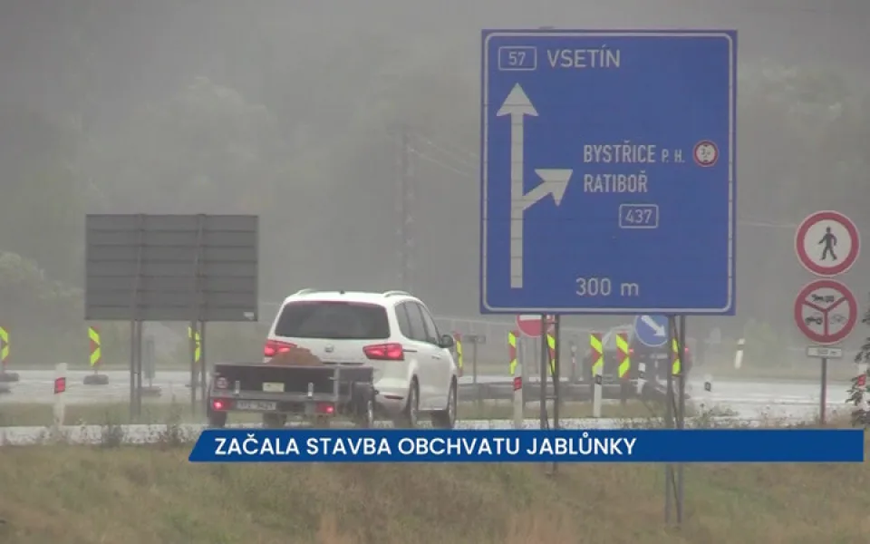 Začala stavba obchvatu Jablůnky, řidiči musí v okolí počítat se zvýšeným provozem nákladních aut