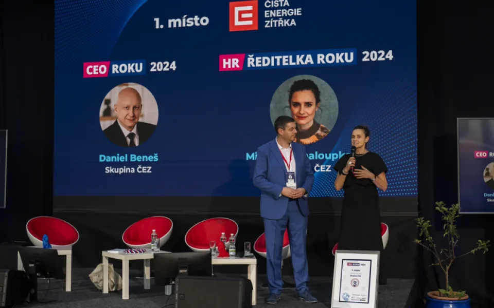 Tituly CEO a HR ŘEDITELKA ROKU 2024 obhájili Daniel Beneš a Michaela Chaloupková ze Skupiny ČEZ