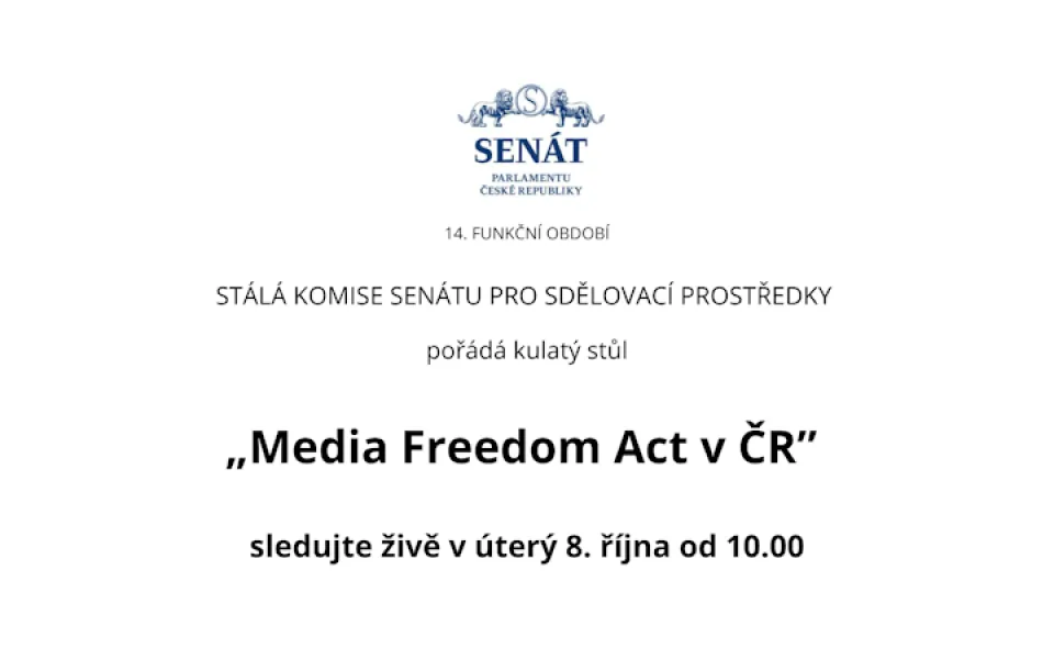 Živě kulatý stůl: Media Freedom Act v ČR