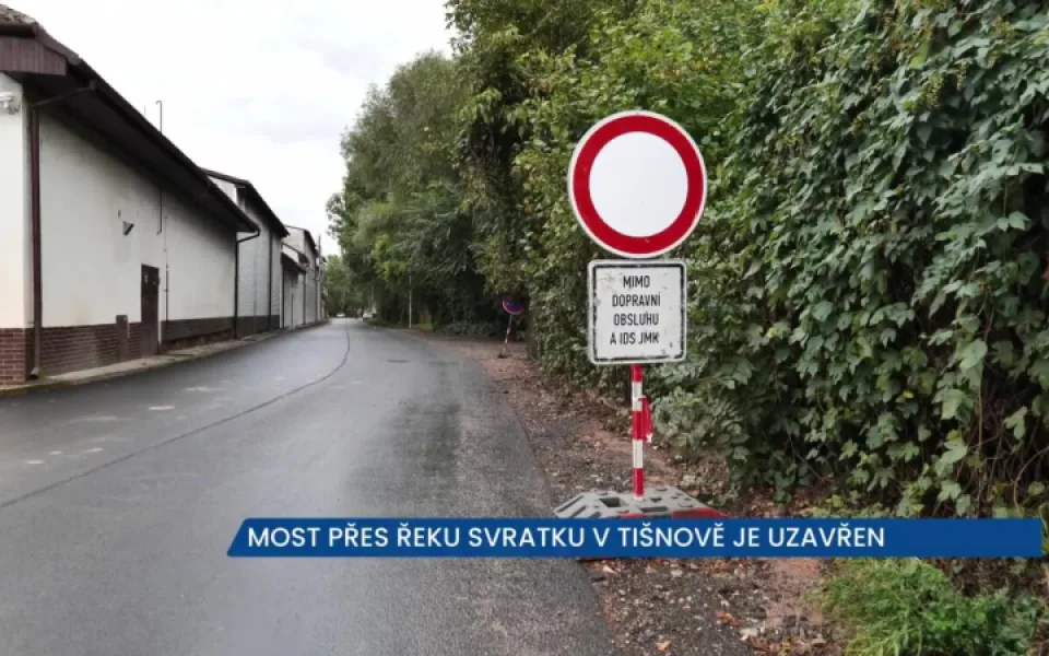 Most přes řeku Svratku v Tišnově je v rekonstrukci, uzavírka bude trvat do prosince