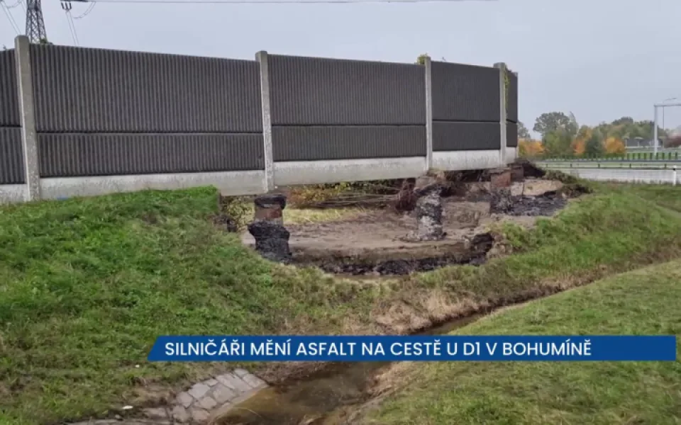 Silničáři mění asfalt na cestě u D1 v Bohumíně, pozor na směr objížděk