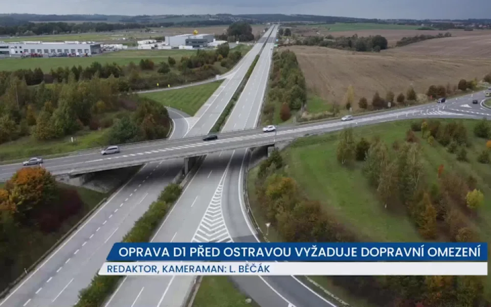 Oprava na D1 před Ostravou vyžaduje dopravní omezení, nerovnosti zbrousí diamant