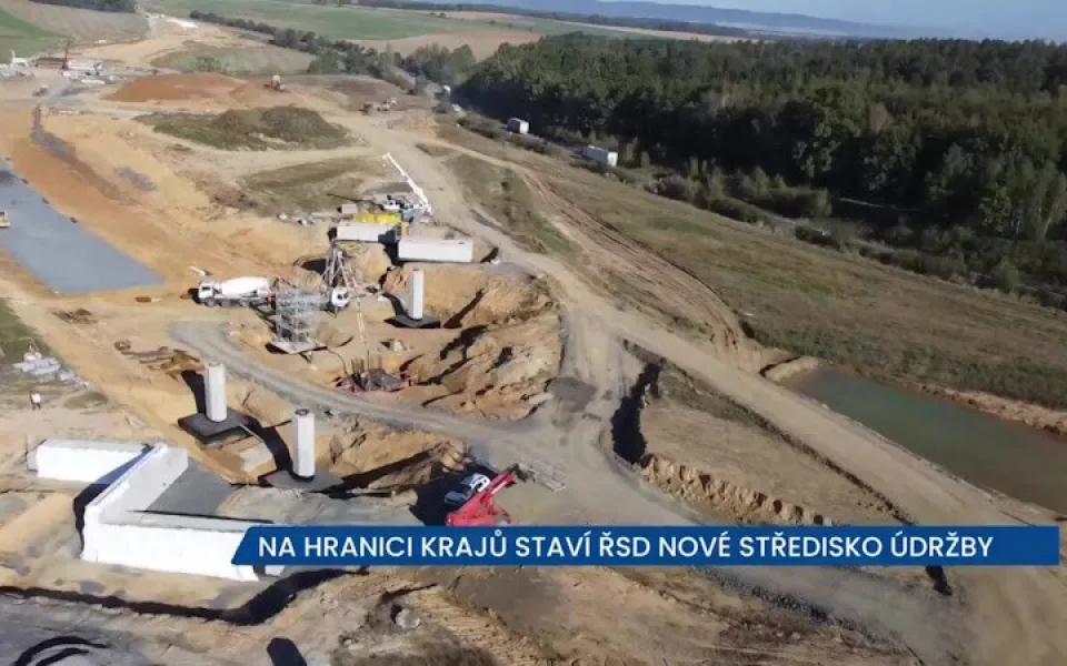 Na hranici krajů staví ŘSD nové středisko údržby