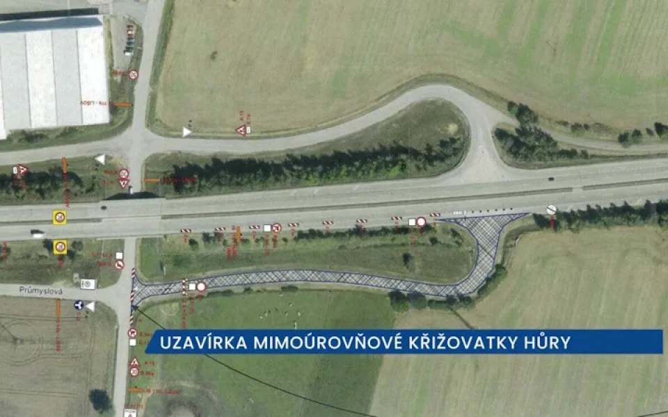 Mimoúrovňová křižovatka Hůry u Českých Budějovic se bude opravovat do konce listopadu