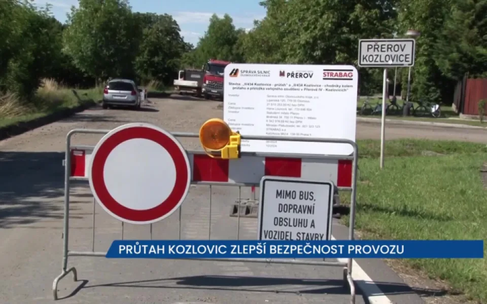 Průtah Kozlovic zlepší bezpečnost provozu, místo už je průjezdné