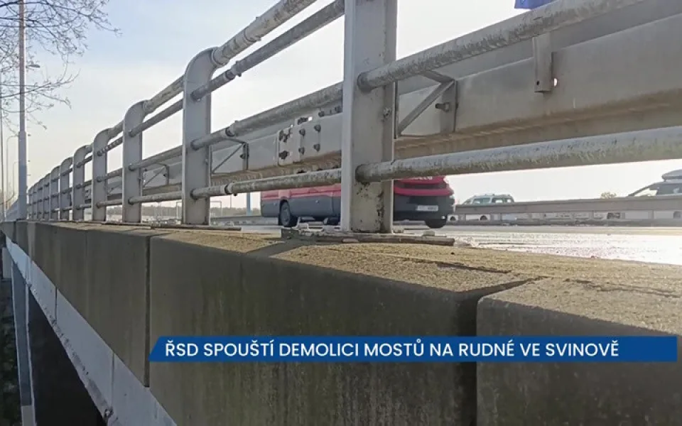 ŘSD spouští demolici dvou mostů na Rudné ulici v Ostravě-Svinově