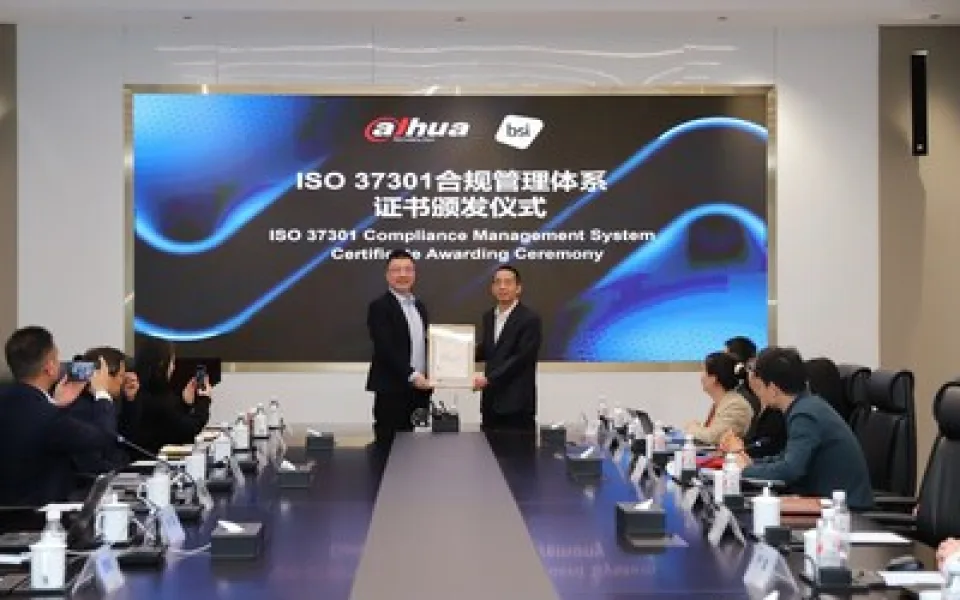 Společnost Dahua Technology získala certifikaci systému řízení shody podle normy ISO 37301