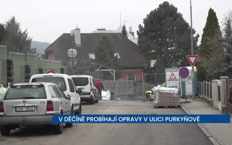 V Děčíně probíhají opravy v ulici Purkyňově