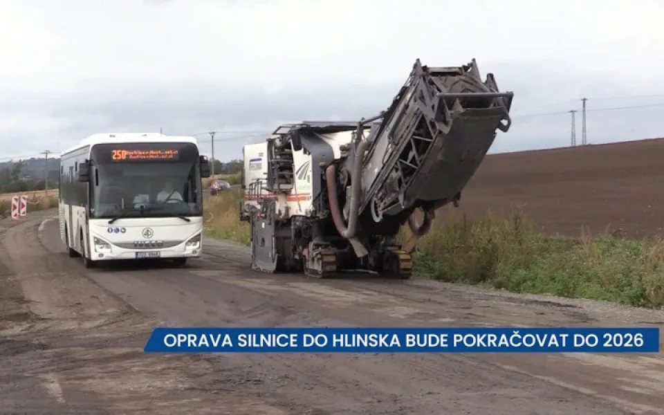 Oprava silnice z Bystřice pod Hostýnem do Hlinska bude pokračovat do roku 2026